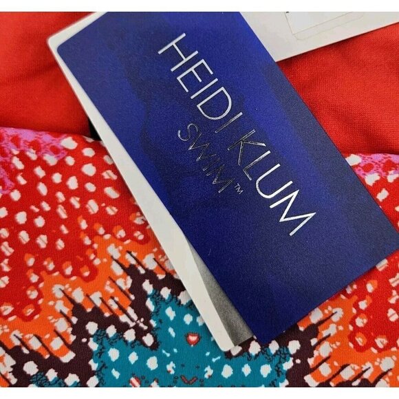 New Heidi Klum Swim Antaria Tie Side Bikini Bottoms Womens XS Chevron - Picture 3 of 6